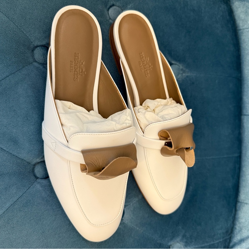 New Hermes Oz mule white